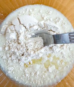 Bisquick mix in a bowl.