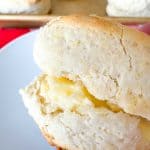 Fresh hot biscuit with butter.