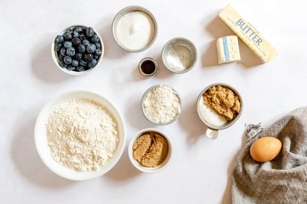 Ingredients for Blueberry Muffin Cookies. 
