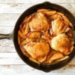 Chicken in a skillet.
