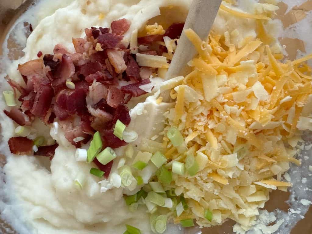 Ingredients for mashed potato casserole.
