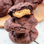 Stacked stuffed buckeye cookies.