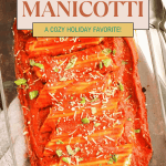 Pin for 3 Cheese Manicotti.