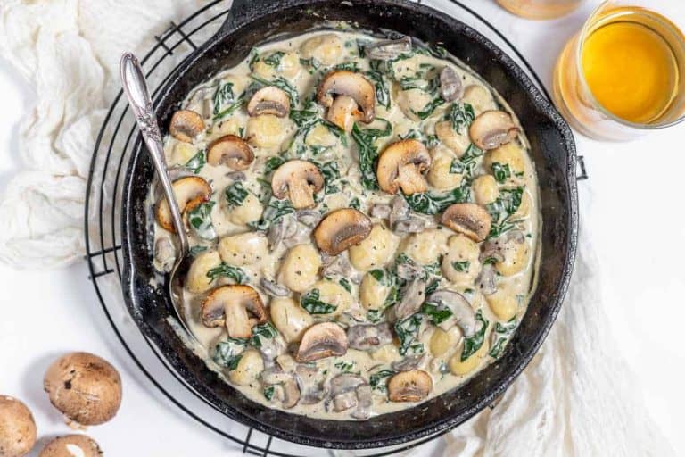 Mushroom gnocchi skillet.