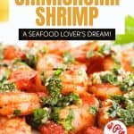 Pin for Chimichurri Shrimp recipe.