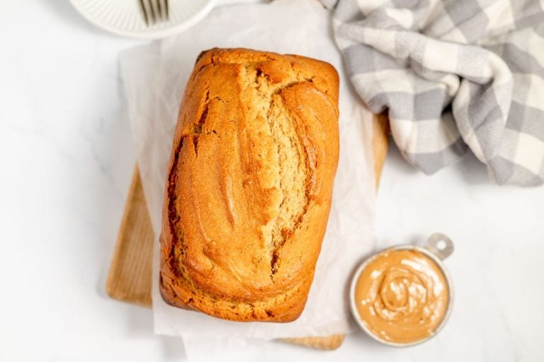A loaf of Peanut Butter Bread.