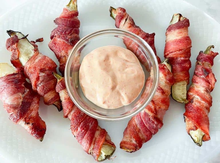 Bacon wrapped pickles.