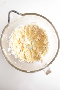 Filling mixture blended together in the bowl.