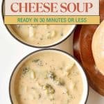 Pin for broccoli cheese soup.